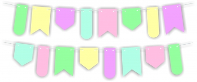 Banderines Multiforma monocolor pastel