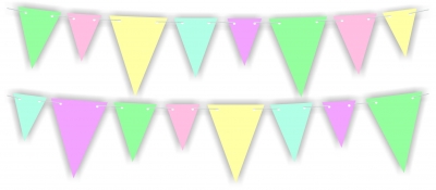Banderines escala de triángulos monocolor pastel 