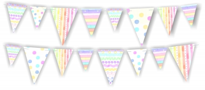 Banderines escala de triángulos pincelados en pastel 